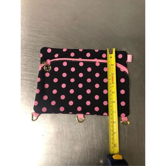 Zipit Women’s Small Black and Pink Polka Dot Zipper Pencil Pouch - Picture 5 of 6
